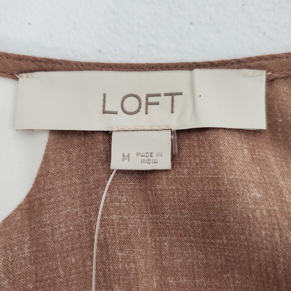 Loft Womens Brown Polka Dot Sundress Size M Tie Back Drop Waist Preppy Summer - Picture 4 of 9